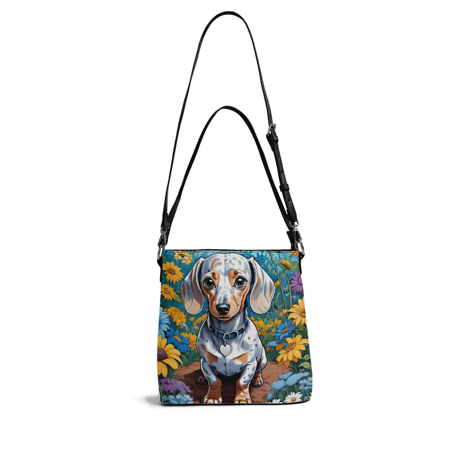 Dachshund Doxie Women's PU Bucket Bag Shoulder Bag