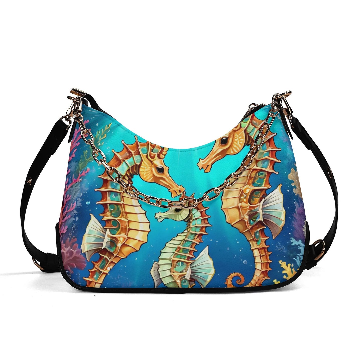 Seahorse seahorses Cross-body Bag With Chain Decoration