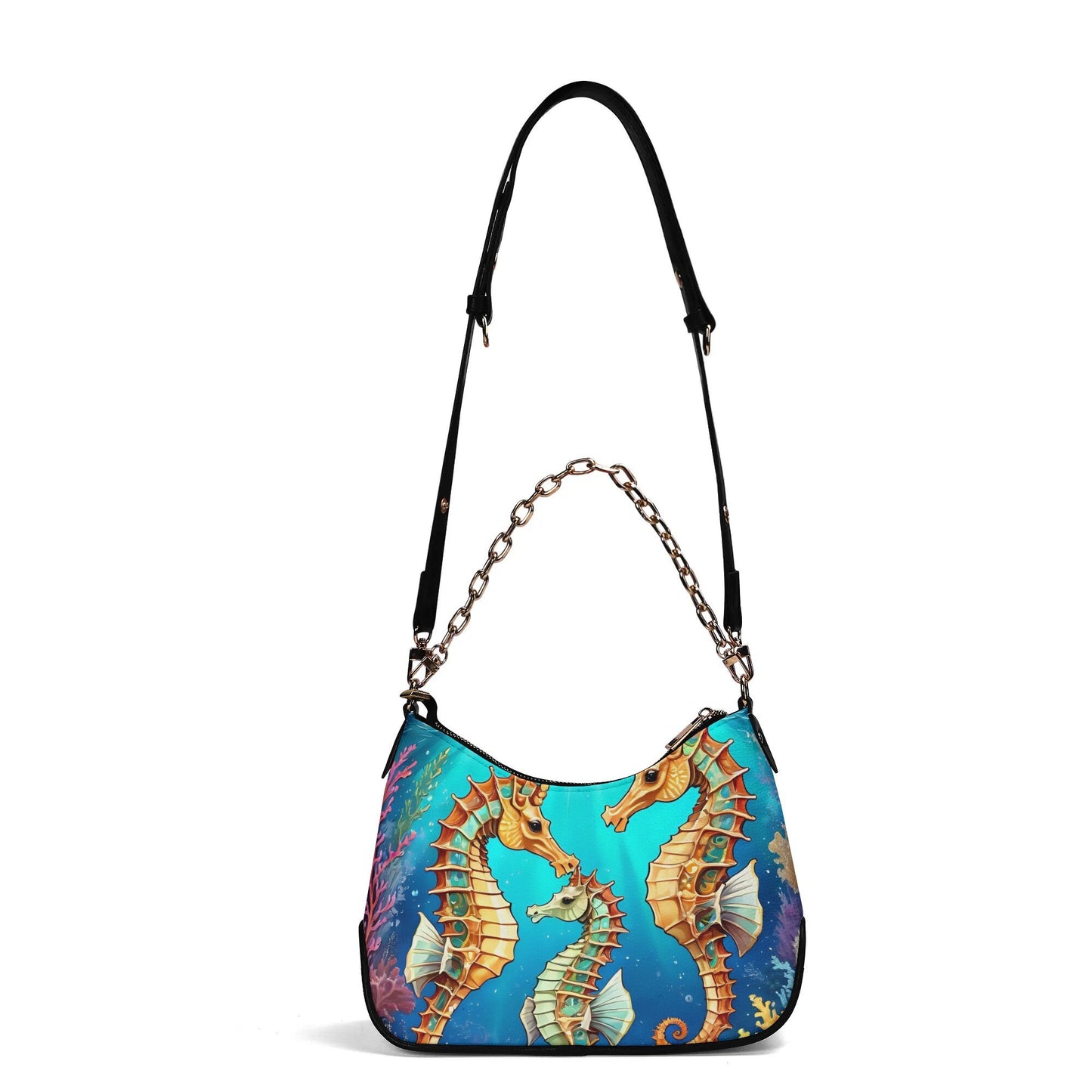 Seahorse seahorses Cross-body Bag With Chain Decoration