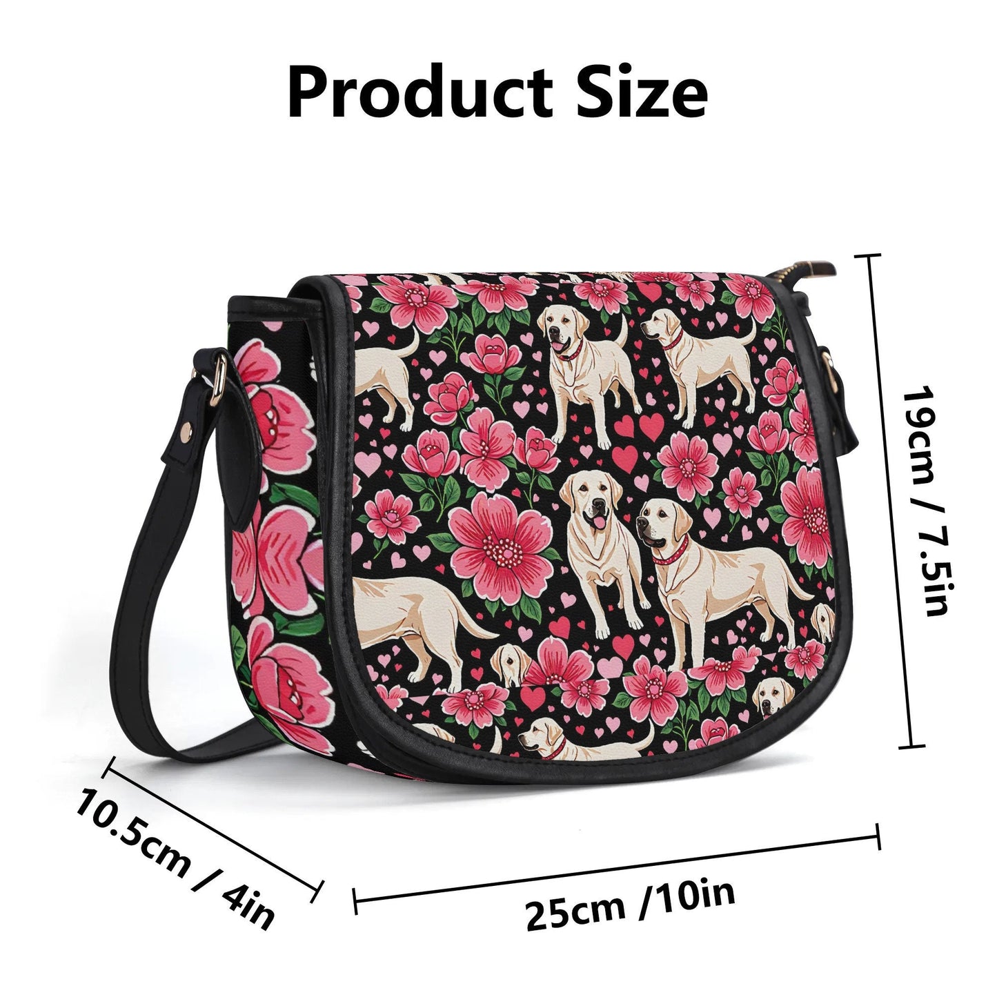 Labrador Retriever PU Leather Saddle Bag