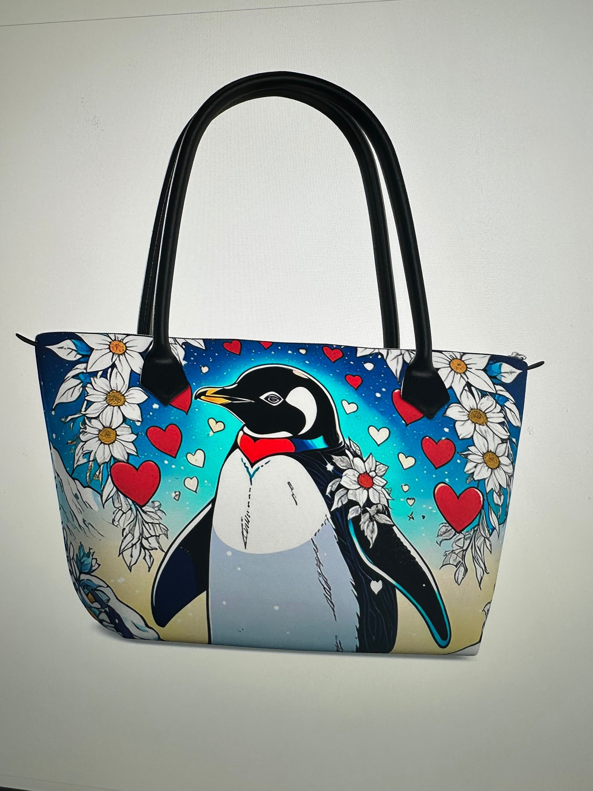 Penguin napa leather tote bag purse
