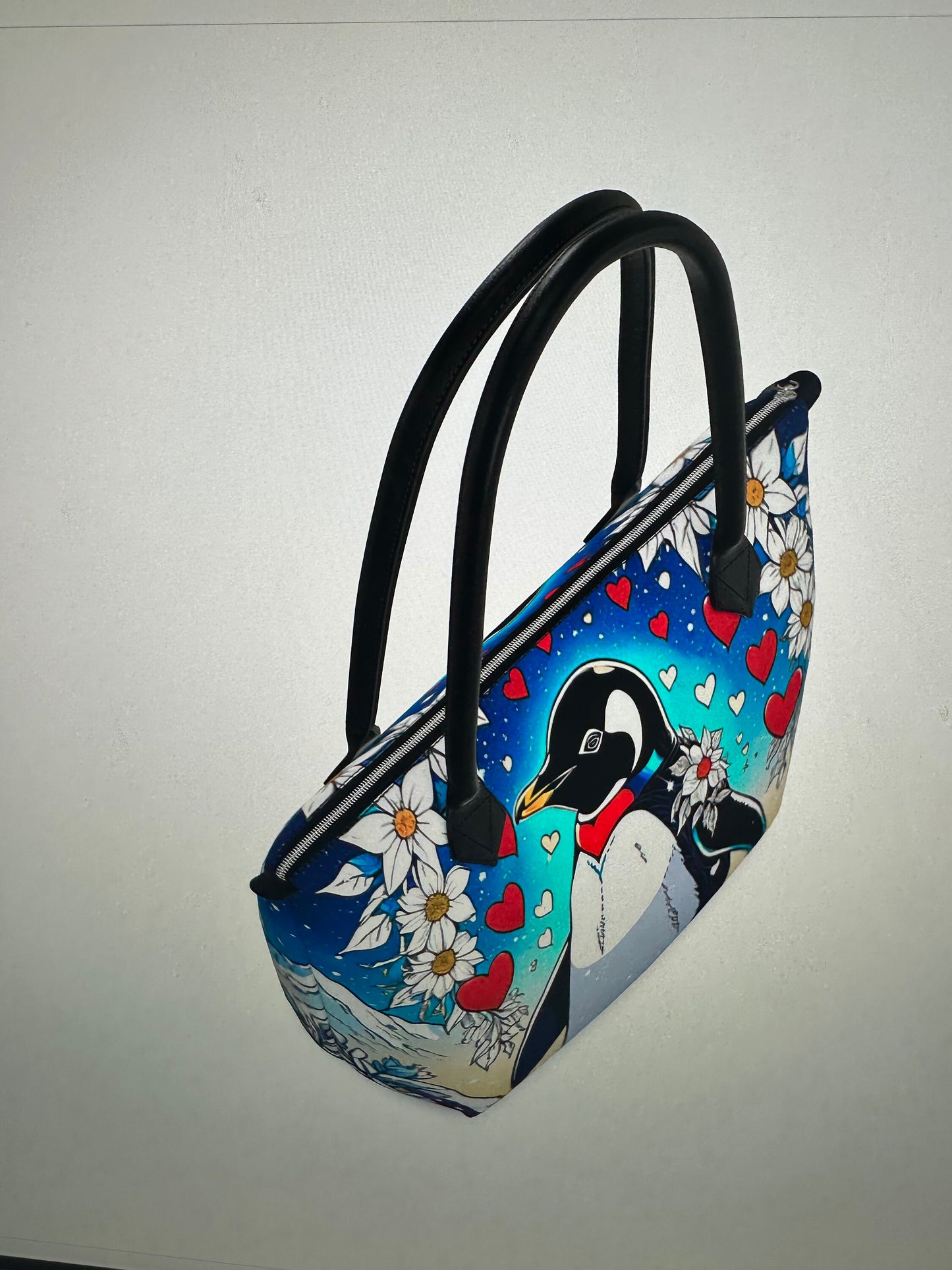 Penguin napa leather tote bag purse