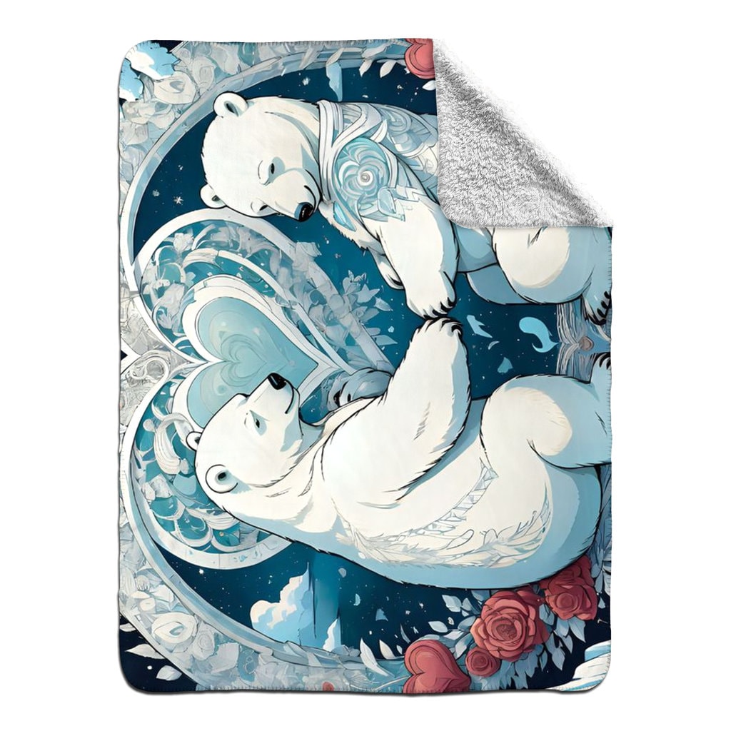 Polar Bear Fleece Sherpa Blankets