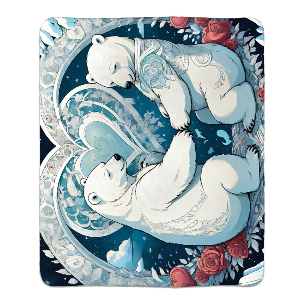 Polar Bear Fleece Sherpa Blankets