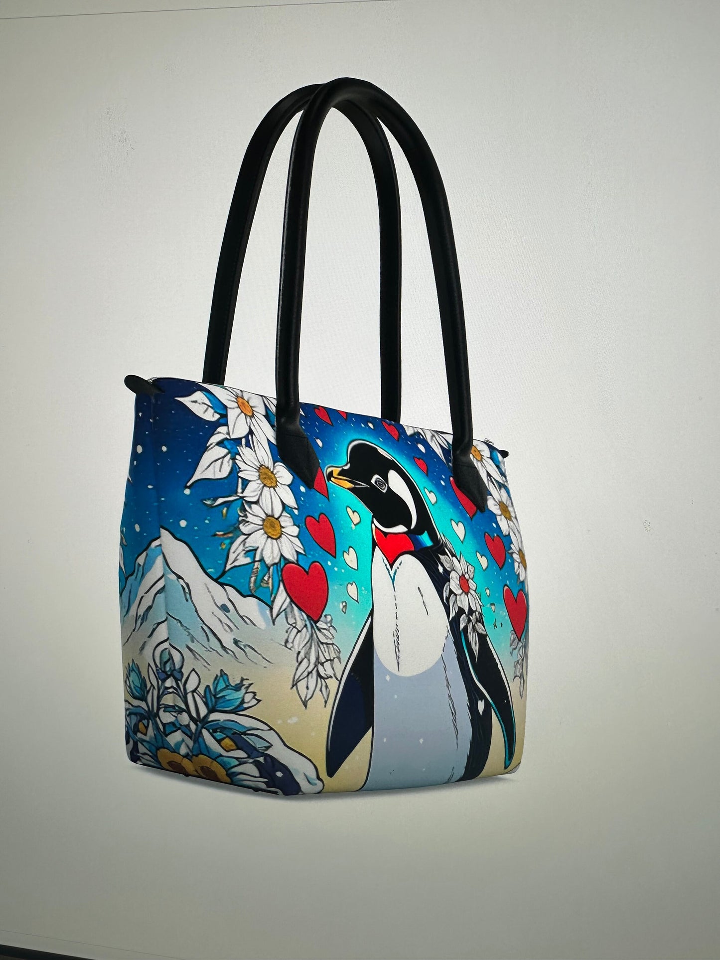 Penguin napa leather tote bag purse