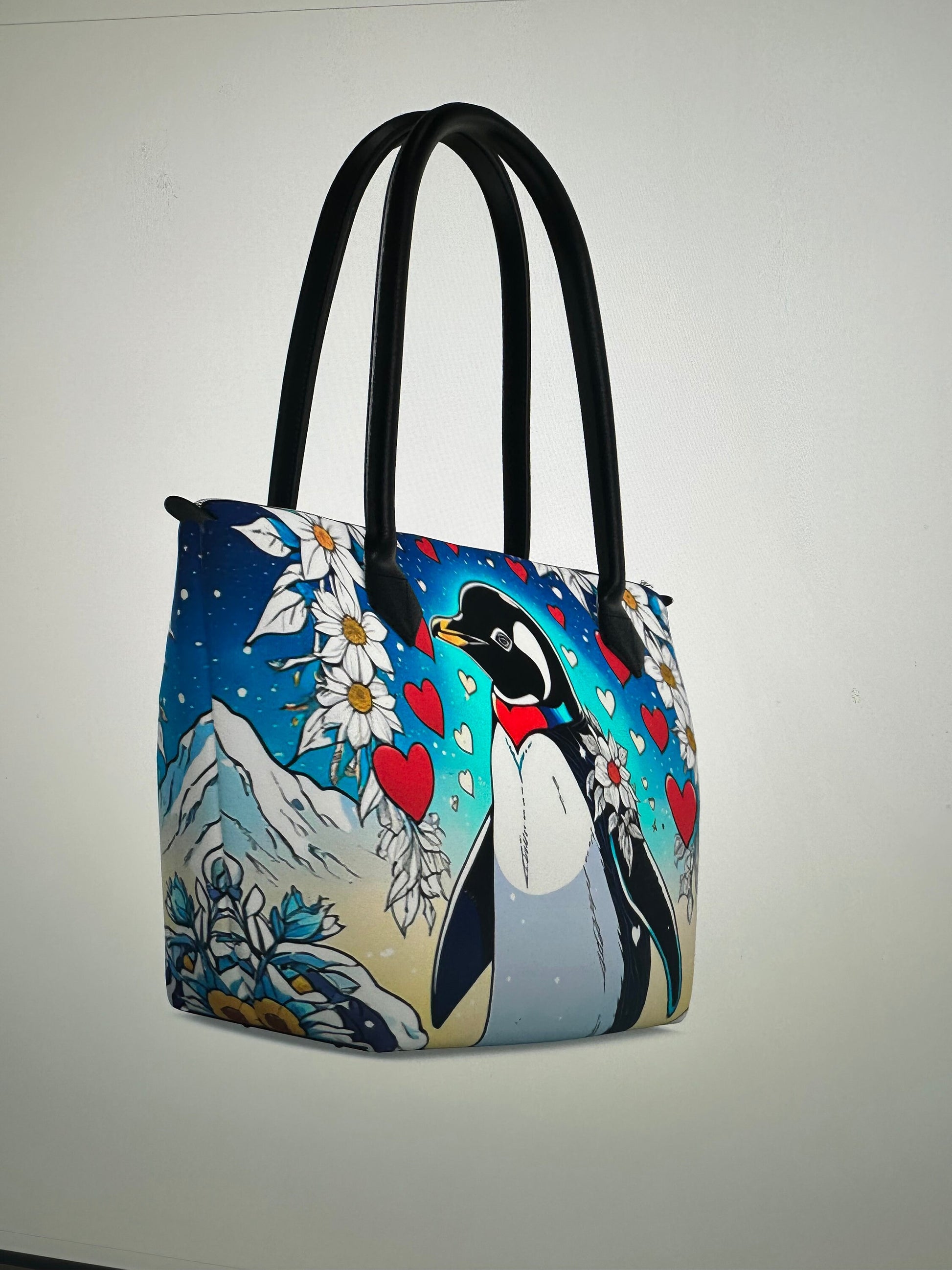 Penguin napa leather tote bag purse