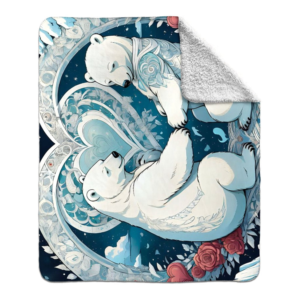 Polar Bear Fleece Sherpa Blankets