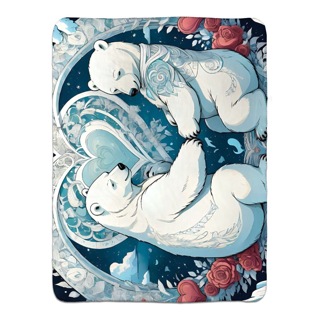 Polar Bear Fleece Sherpa Blankets