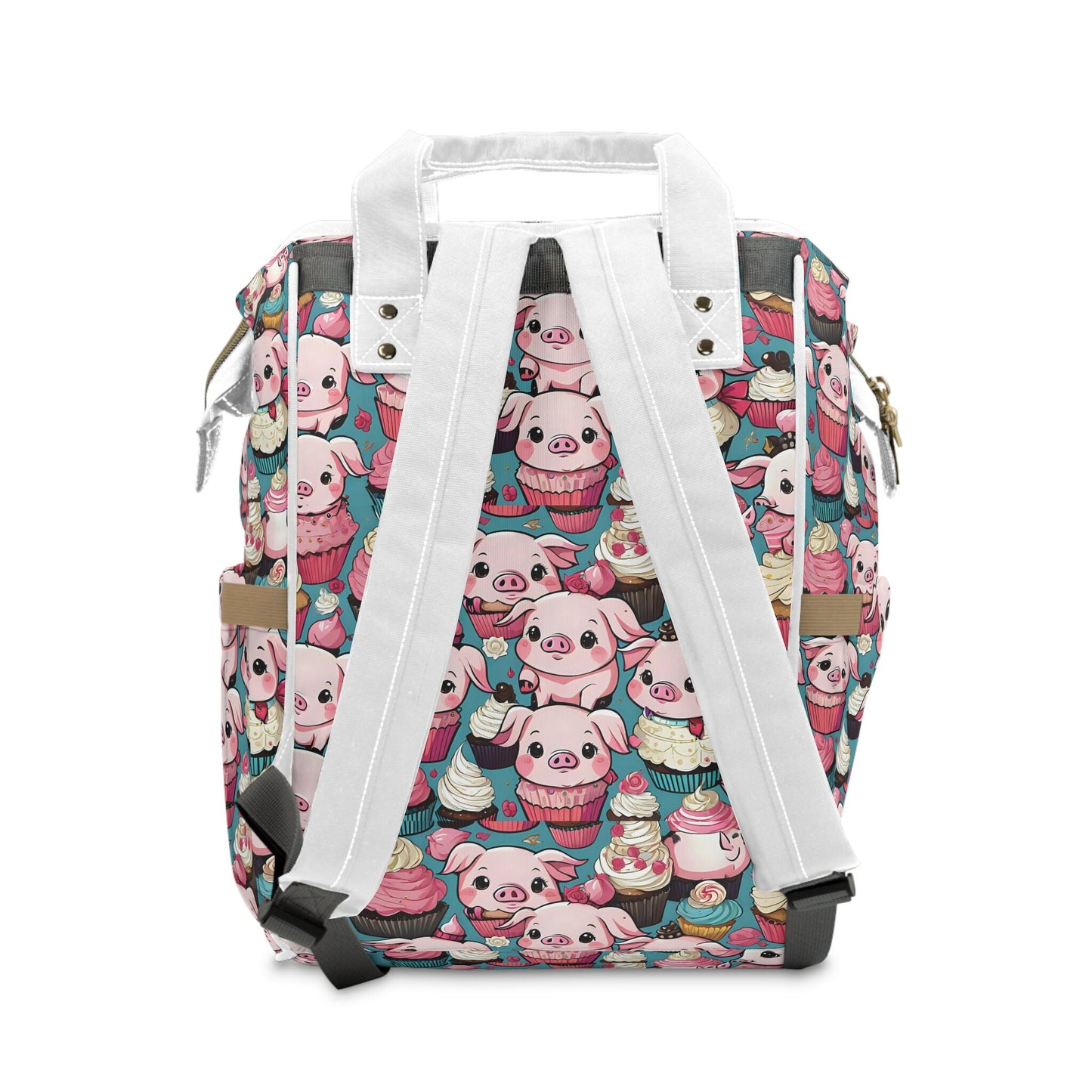 Pig Print Multifunctional Diaper Backpack