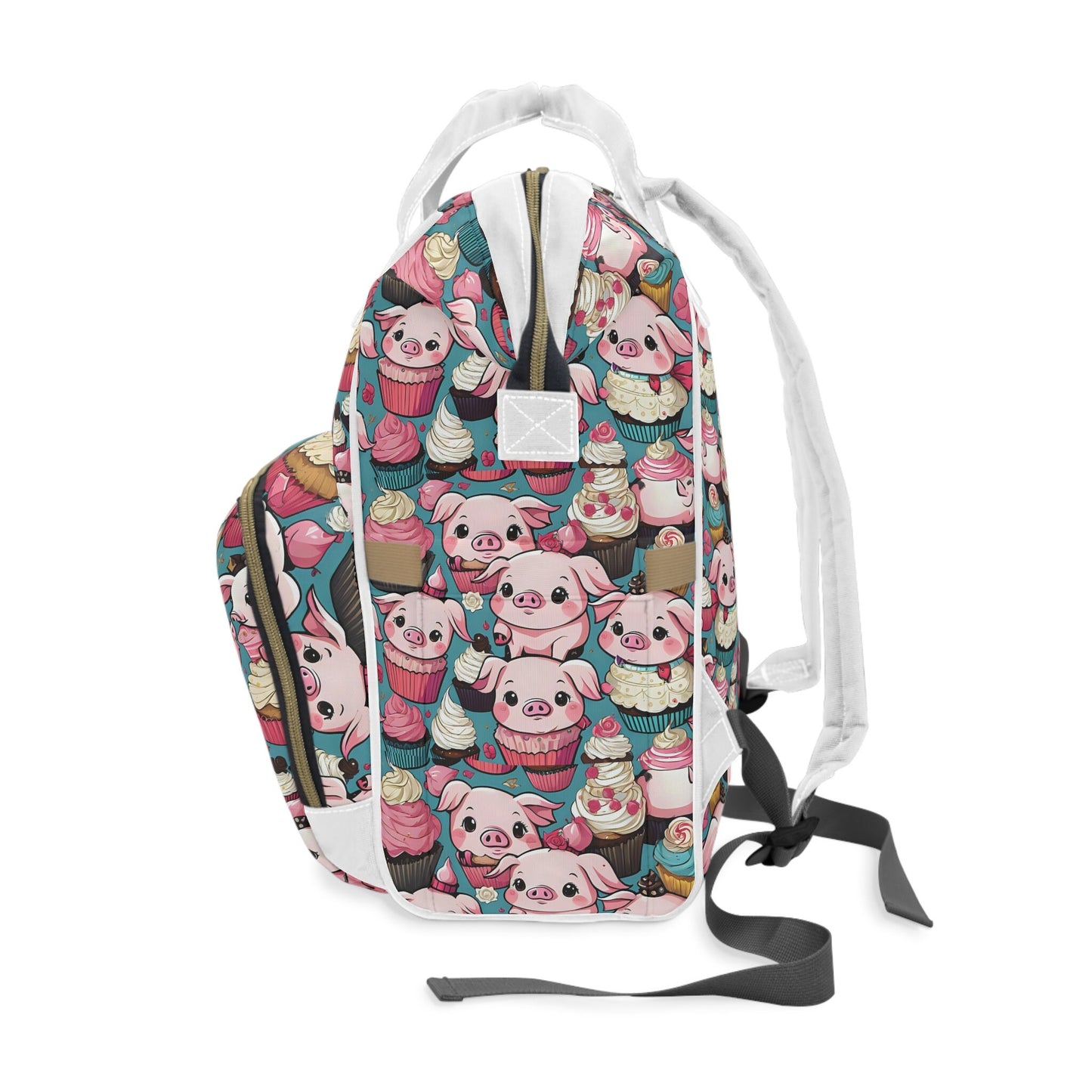 Pig Print Multifunctional Diaper Backpack