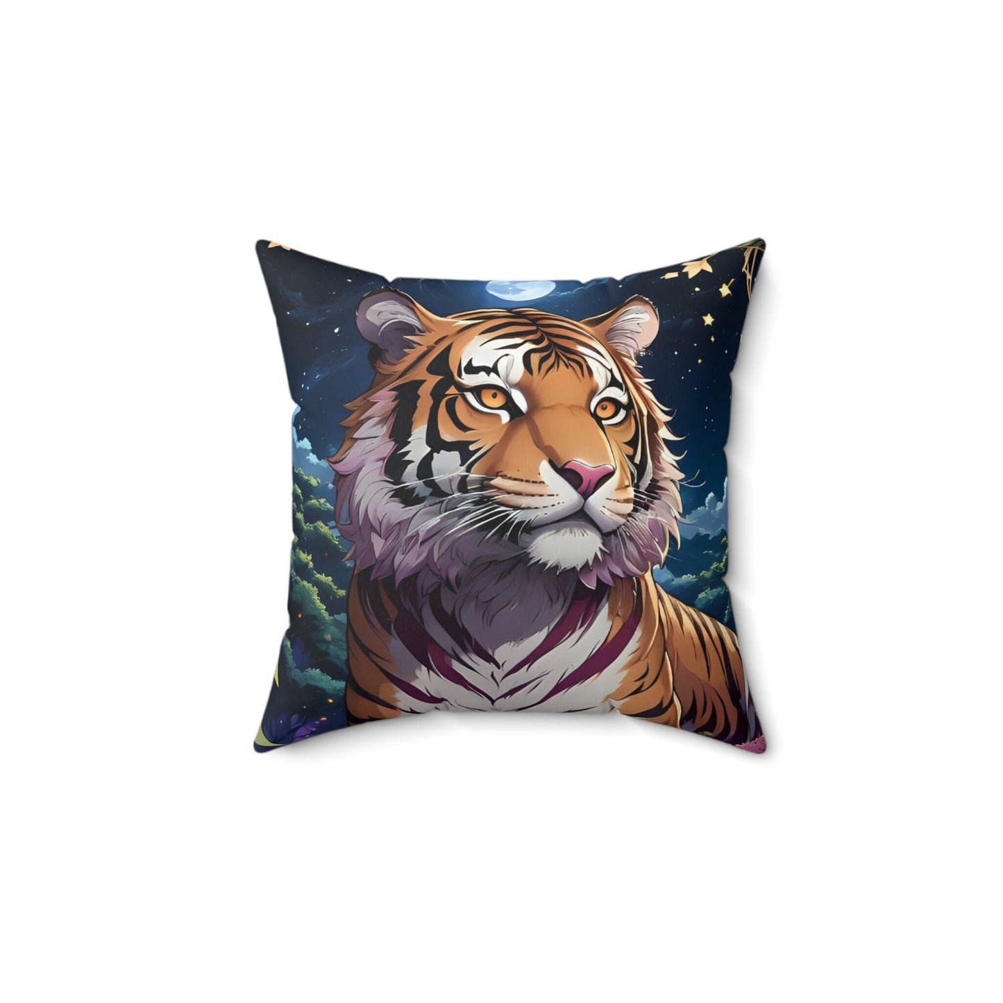 Tiger Faux Suede Square Pillow