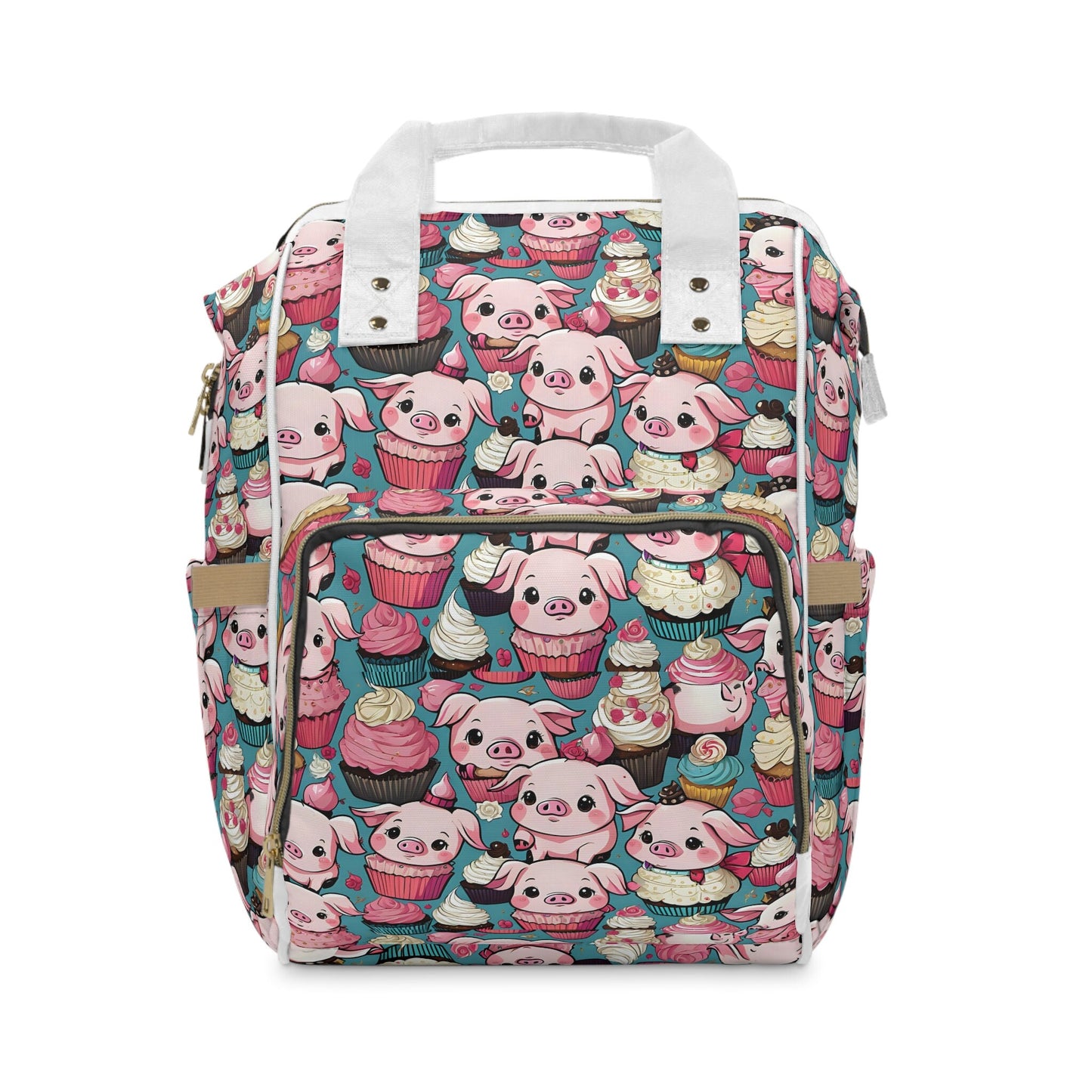 Pig Print Multifunctional Diaper Backpack