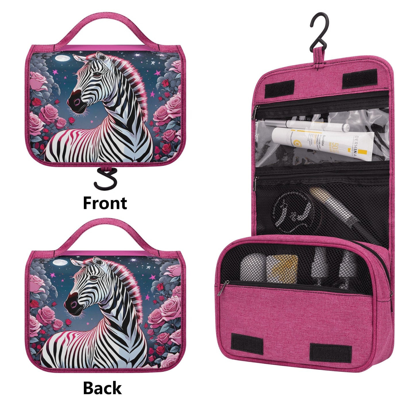 Zebra Toiletry Cosmetic Travel Bag