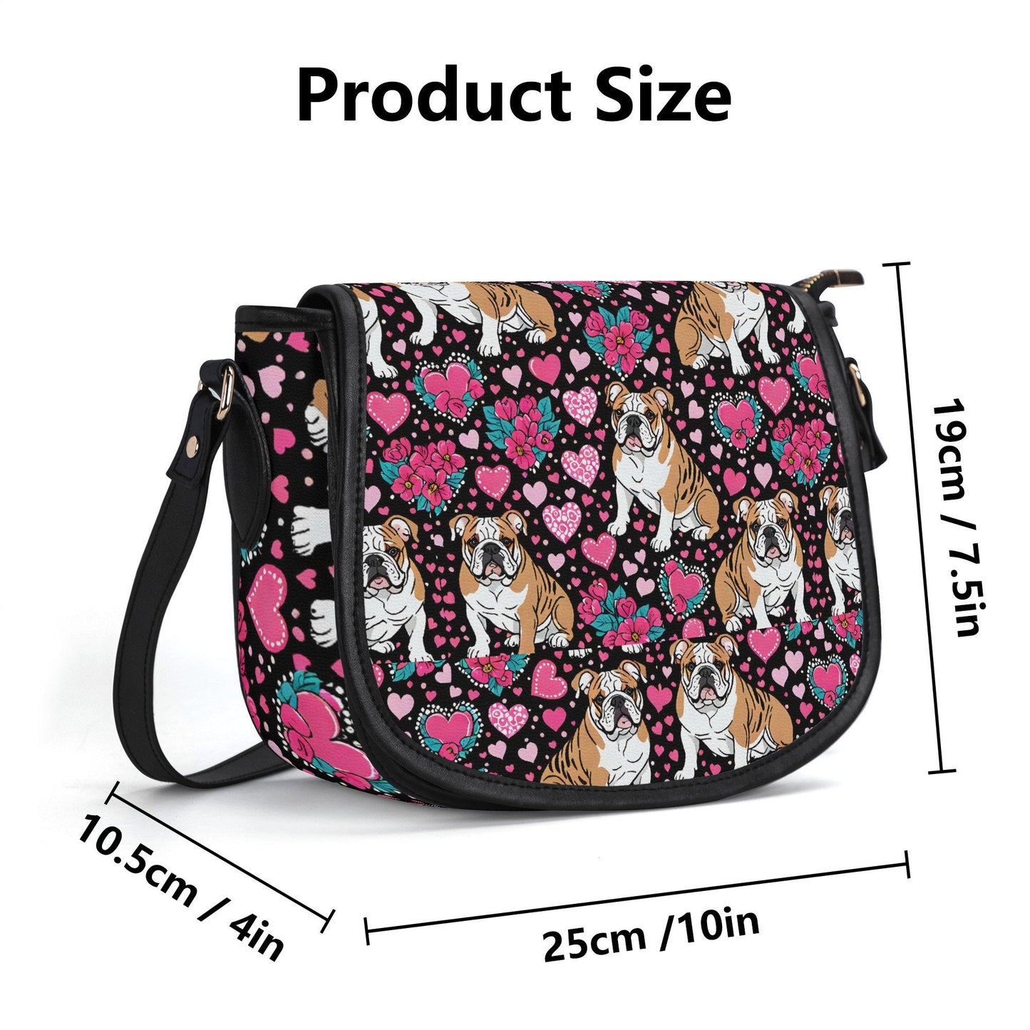 Bulldog PU Leather Saddle Bag
