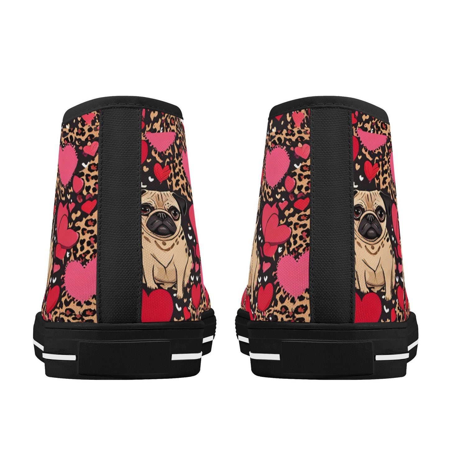 Pug Women's Lightweight High Top Canvas Shoes