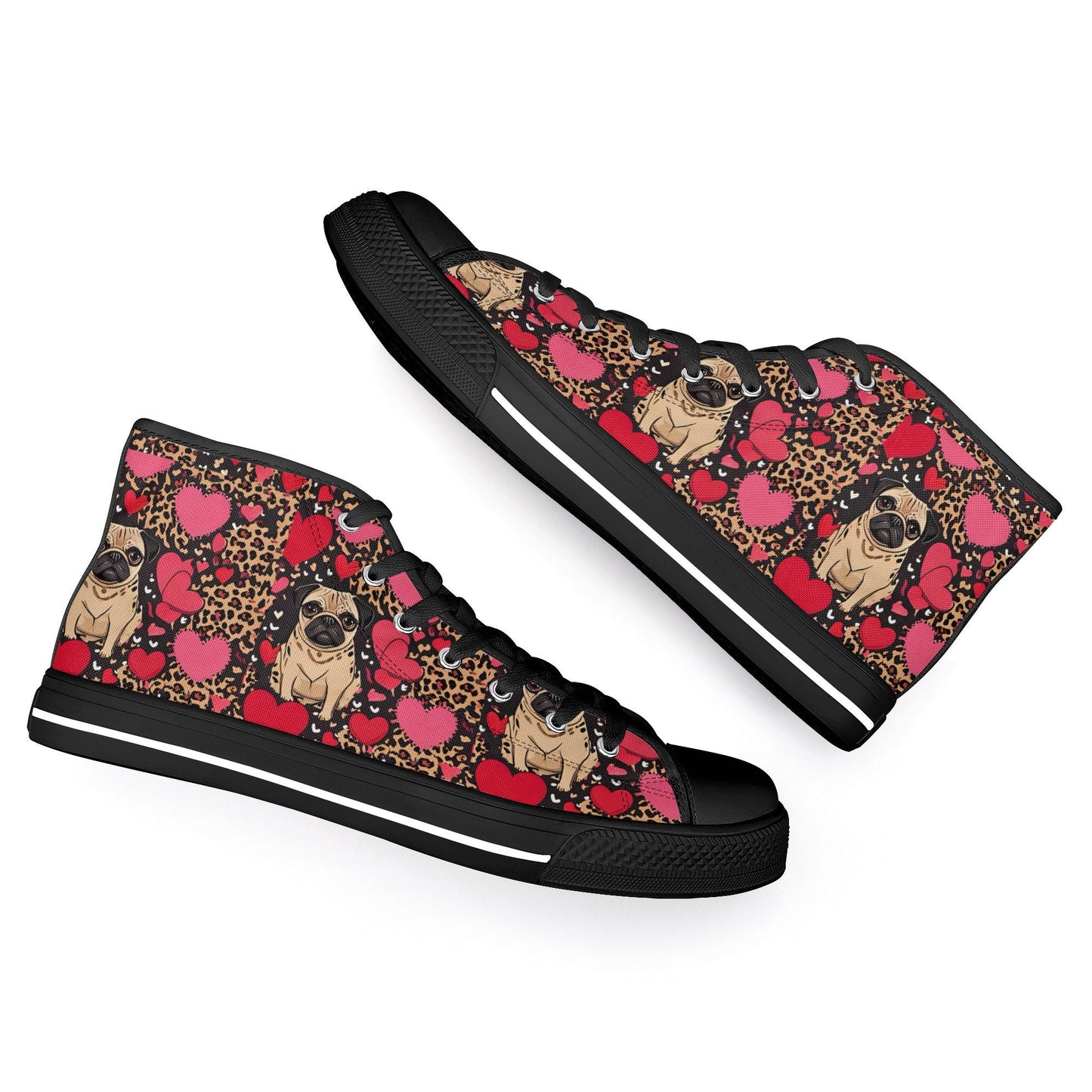 Pug Women's Lightweight High Top Canvas Shoes