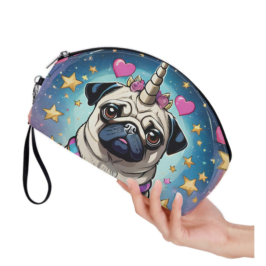 Unicorn Pug Curved Cosmetic Bag