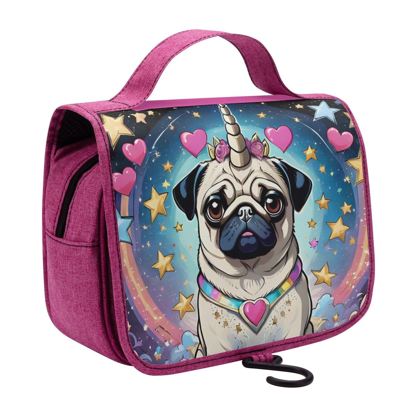 Pug Unicorn Toiletry Cosmetic Travel Bag
