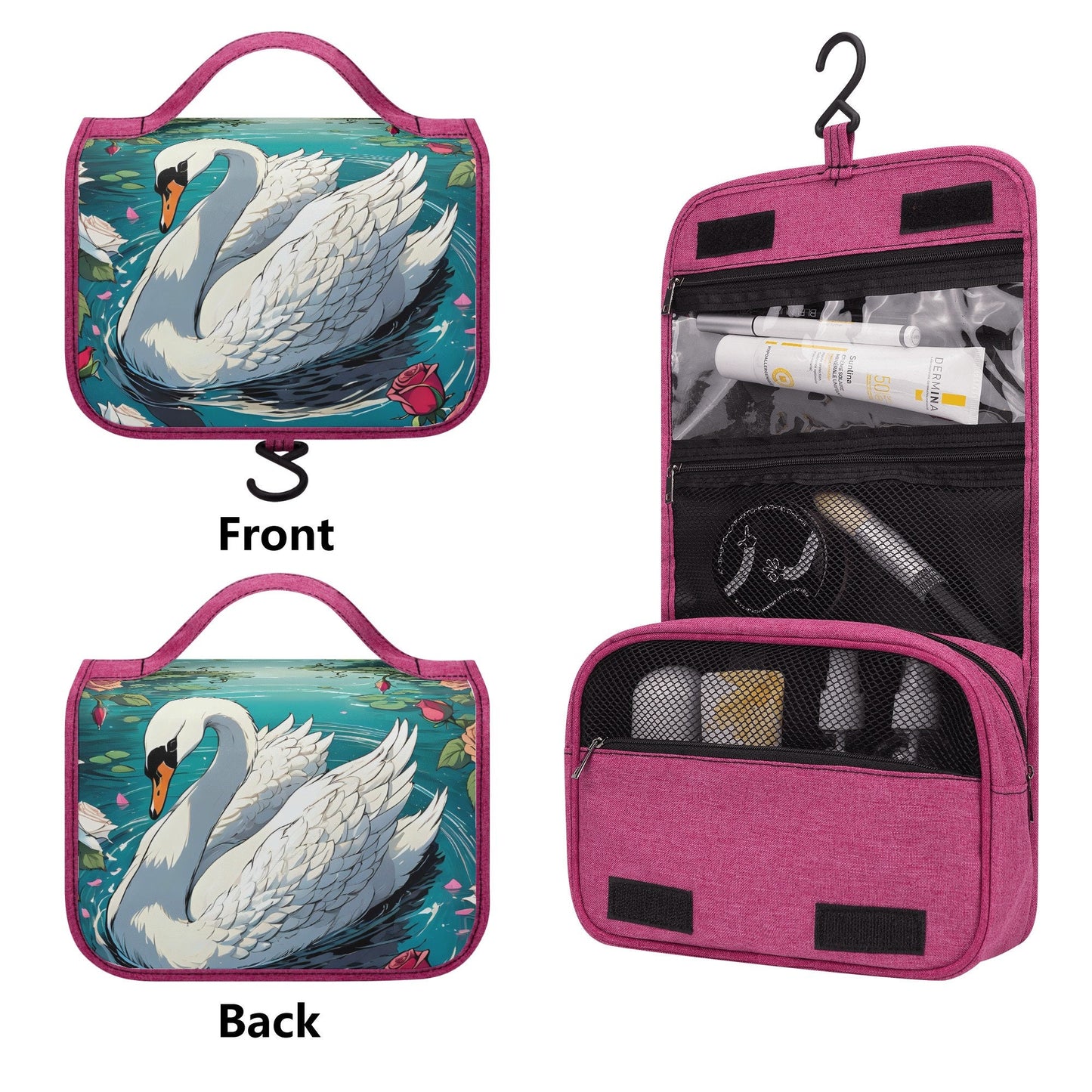 Swan Toiletry Cosmetic Travel Bag