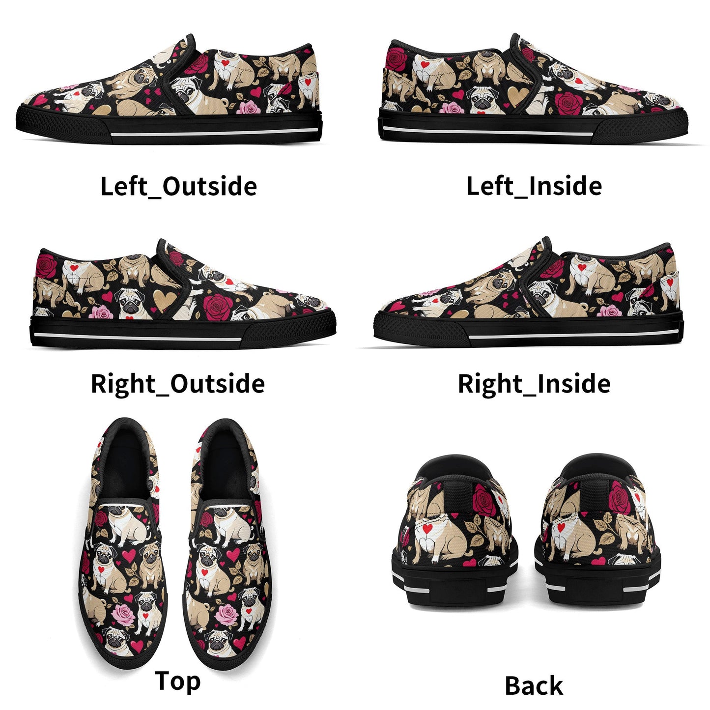 Pug Women's Slip On Shoes