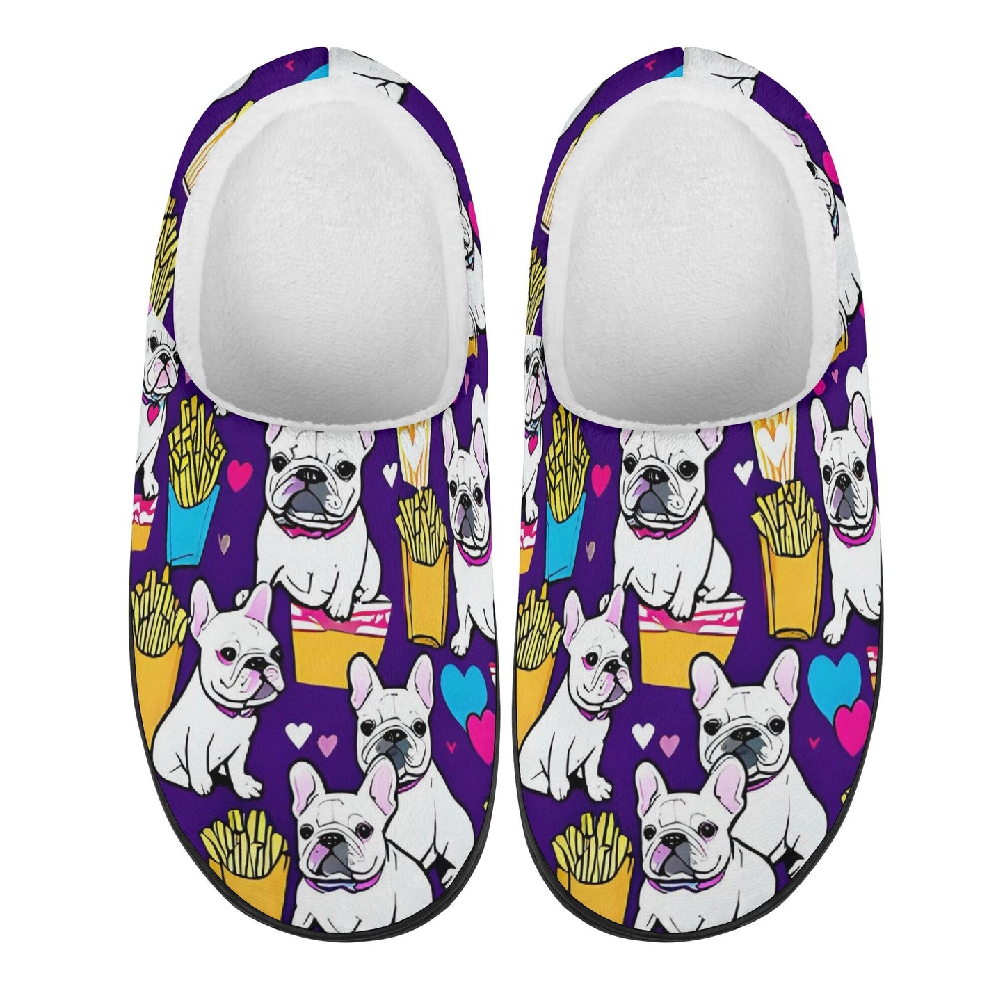 Womens French Bulldog Rubber Autumn Slipper Room Shoes