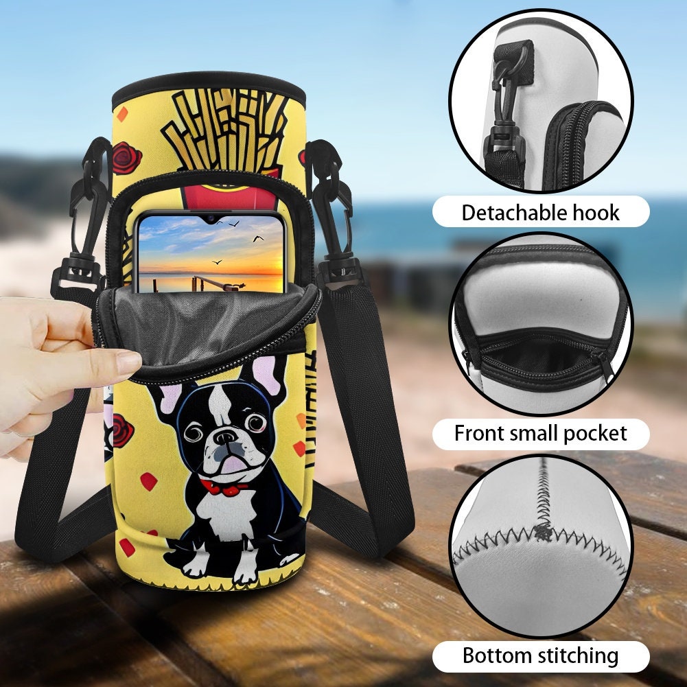 Frenchie Water Bottle Cover Holder | Cute and Practical Accessory for French Bulldog Lovers"