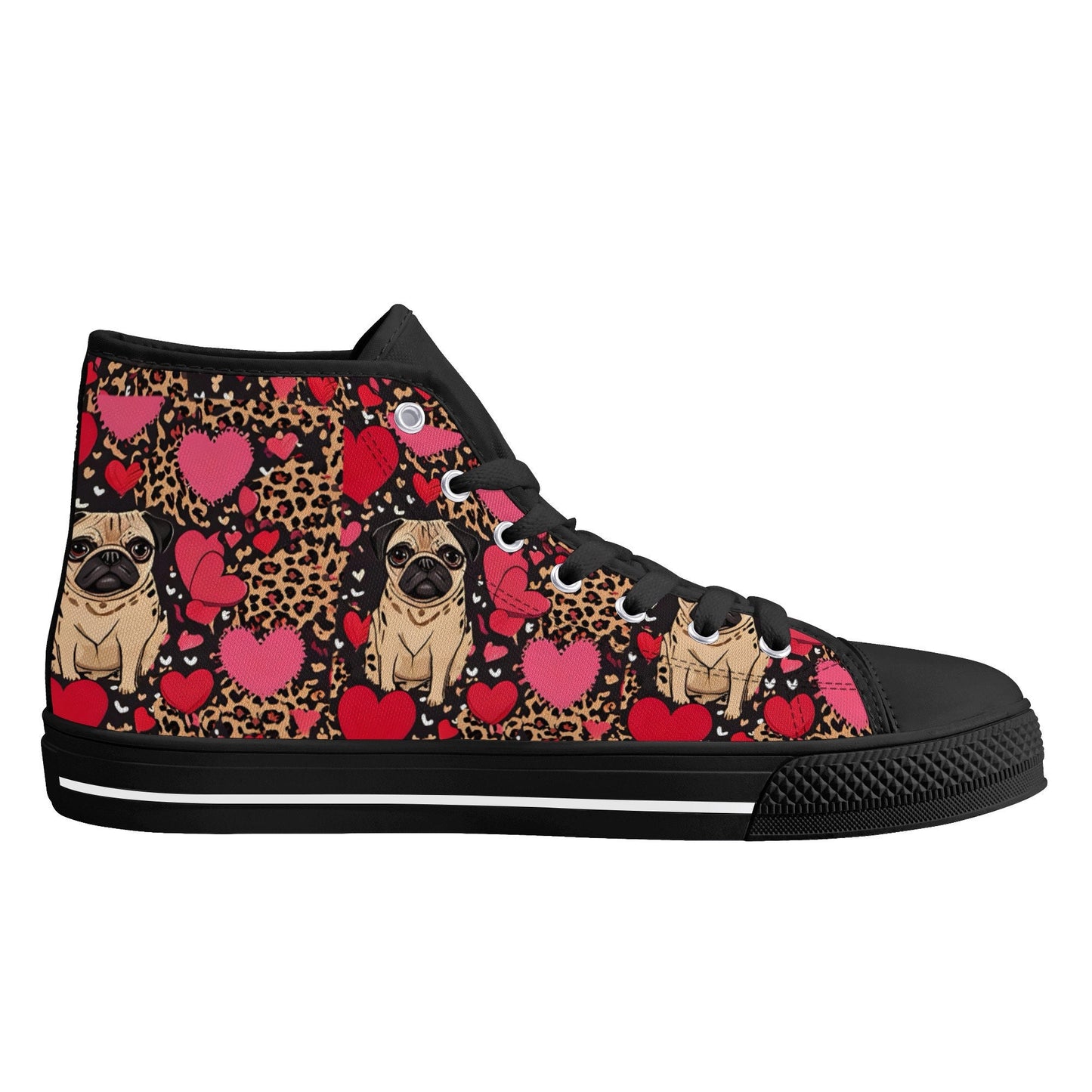 Pug Women's Lightweight High Top Canvas Shoes