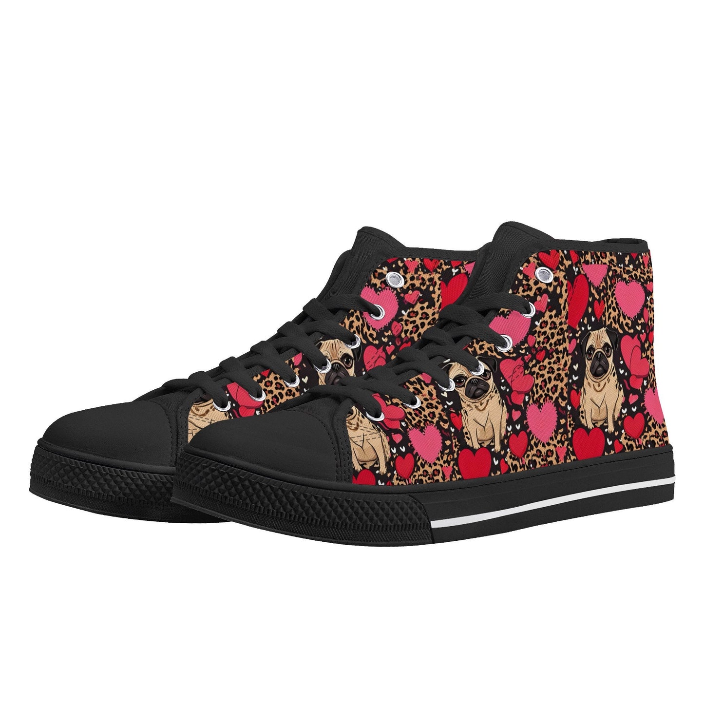 Pug Women's Lightweight High Top Canvas Shoes
