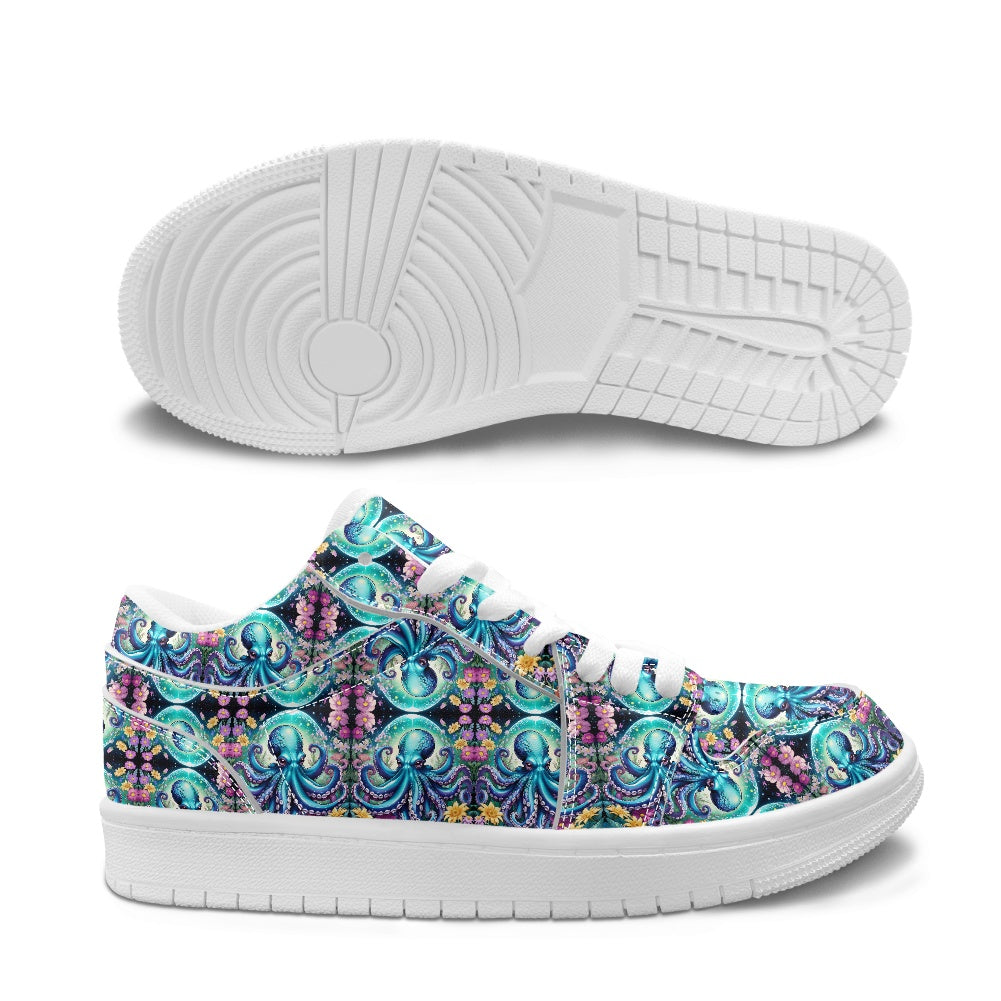 Octopus Sea-life Fashion Low Top Leather Sneakers BriBeesCreations