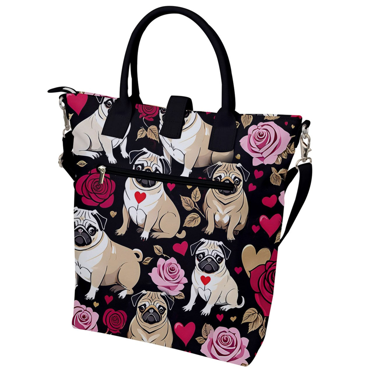 pugs Buckle Top Tote Bag BriBeesCreations