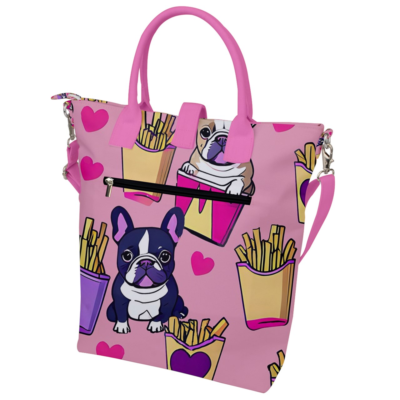 frenchie Buckle Top Tote Bag BriBeesCreations