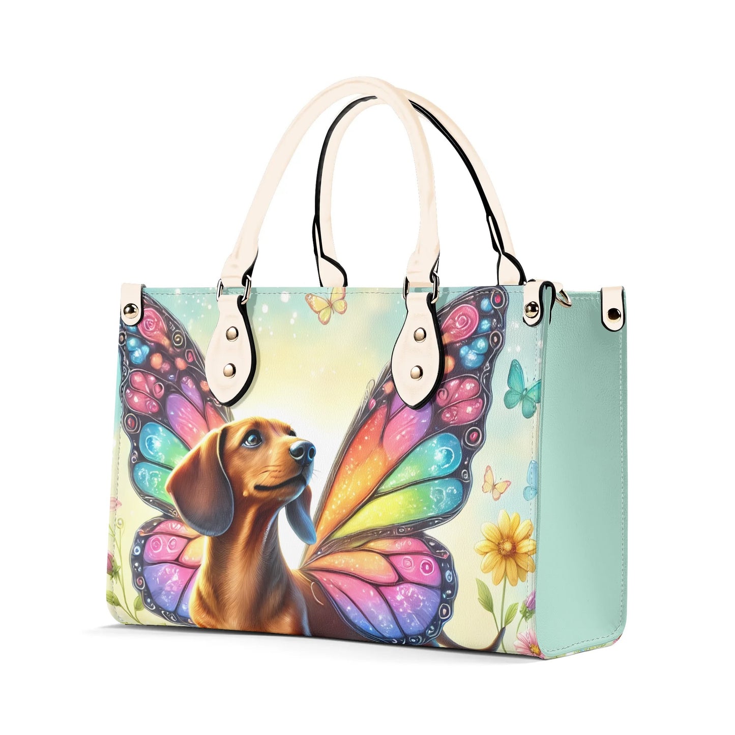 Doxie Butterfly PU Leather Handbag