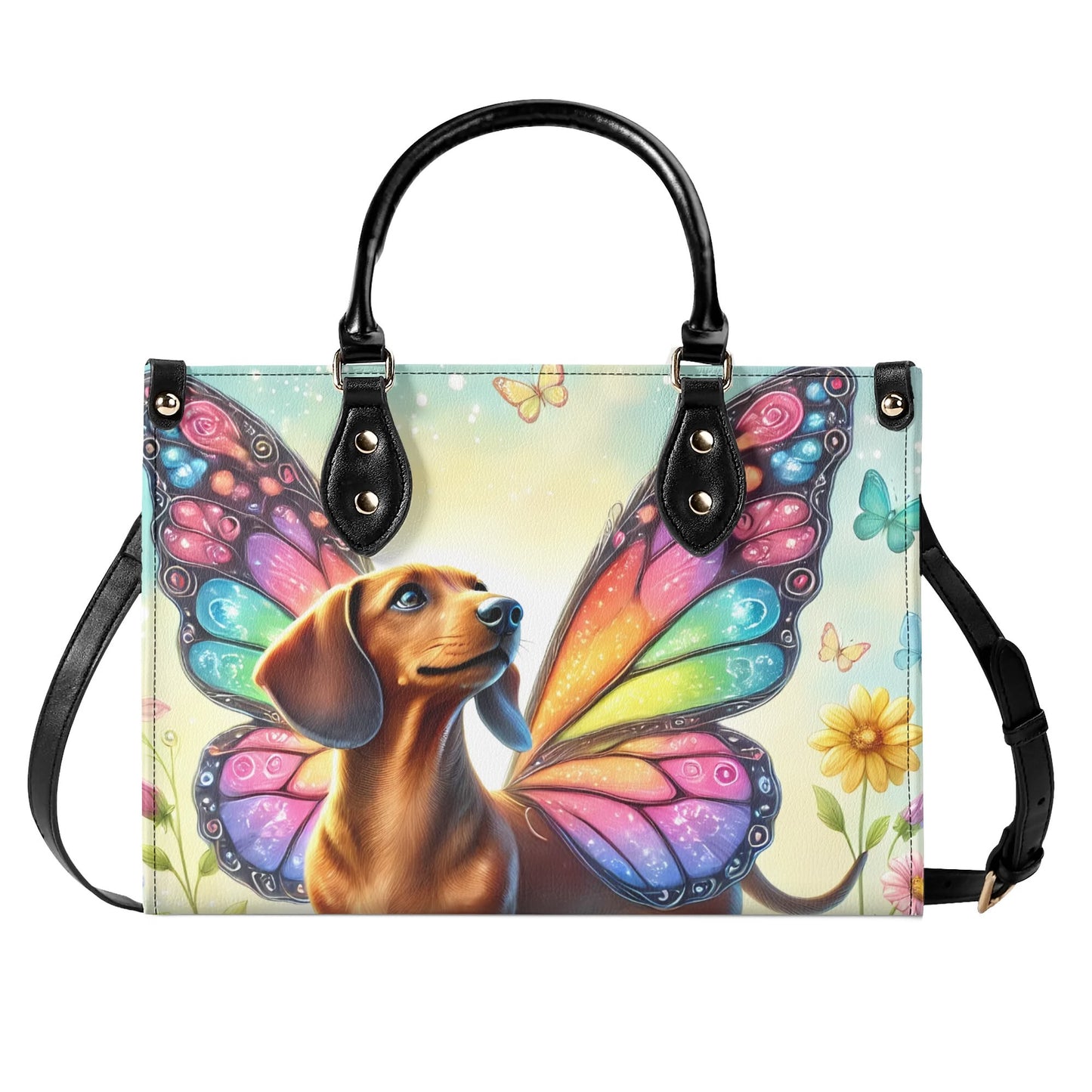 Doxie Butterfly PU Leather Handbag