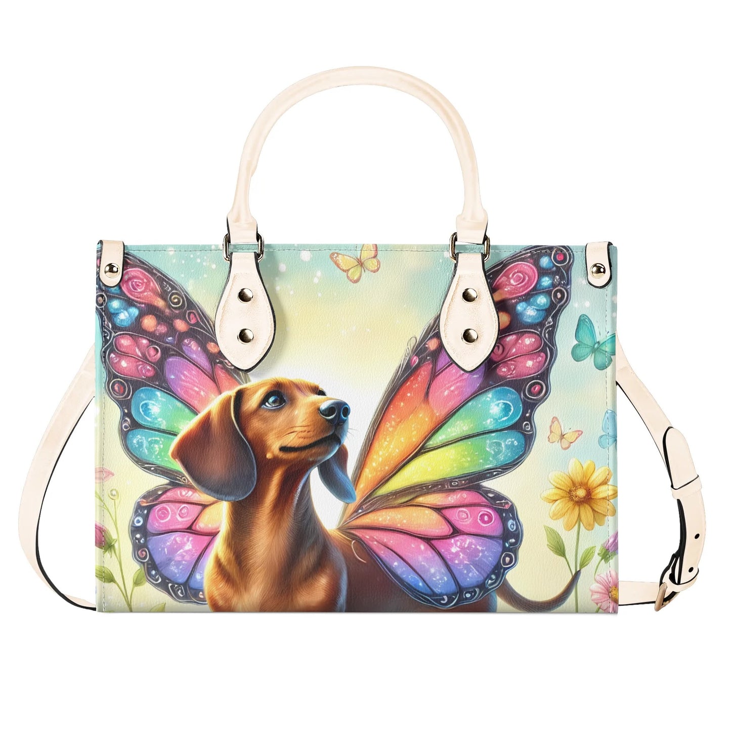 Doxie Butterfly PU Leather Handbag