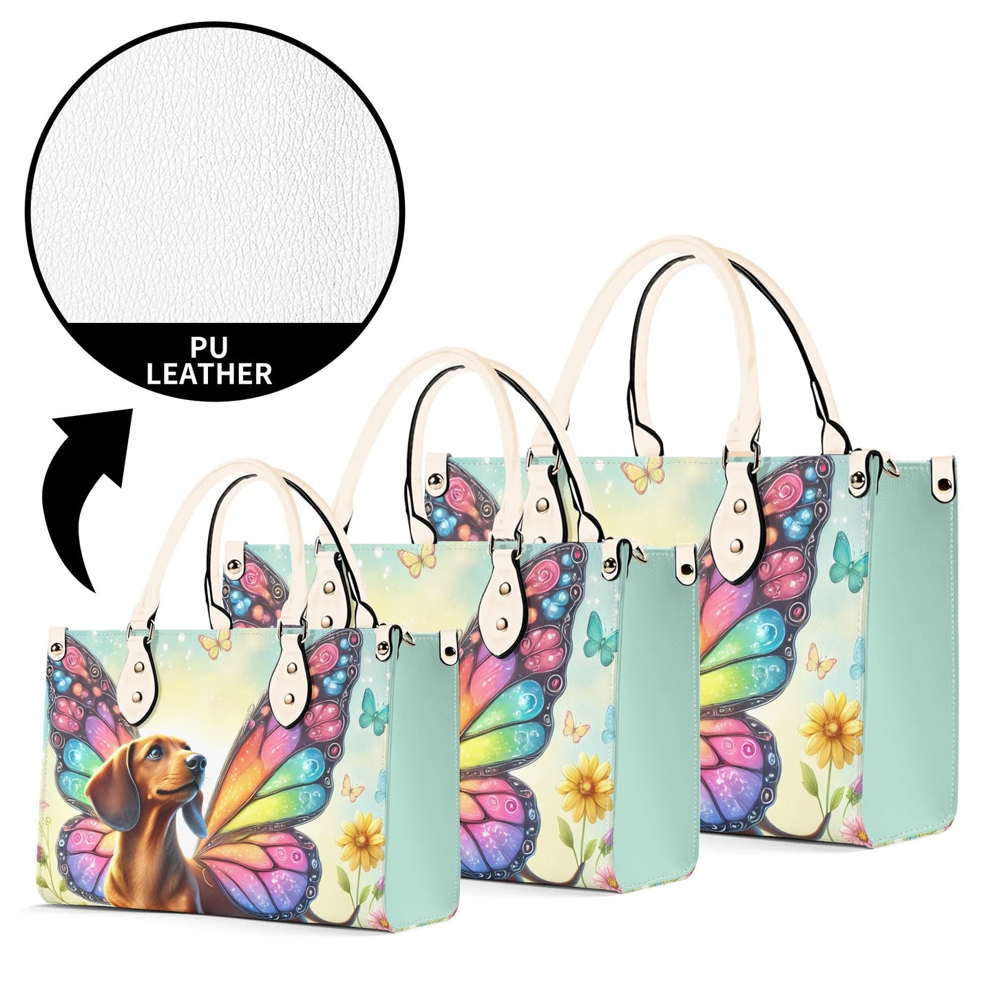 Doxie Butterfly PU Leather Handbag