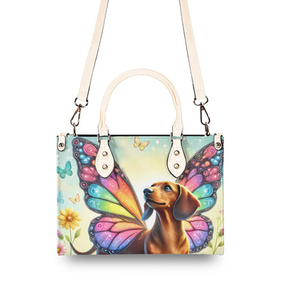 Doxie Butterfly PU Leather Handbag