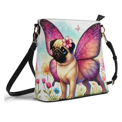 Pug Butterfly Bucket Bag Shoulder Bag