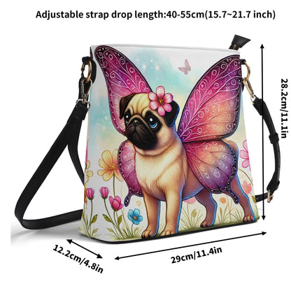 Pug Butterfly Bucket Bag Shoulder Bag