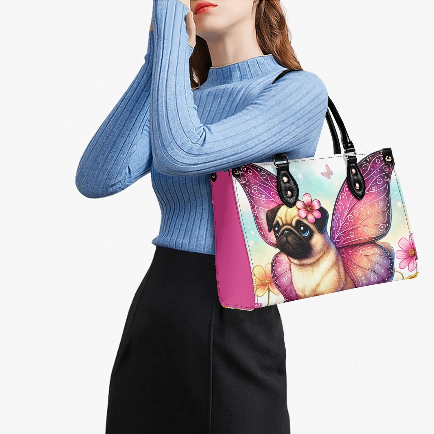 Pug Butterfly Handbag