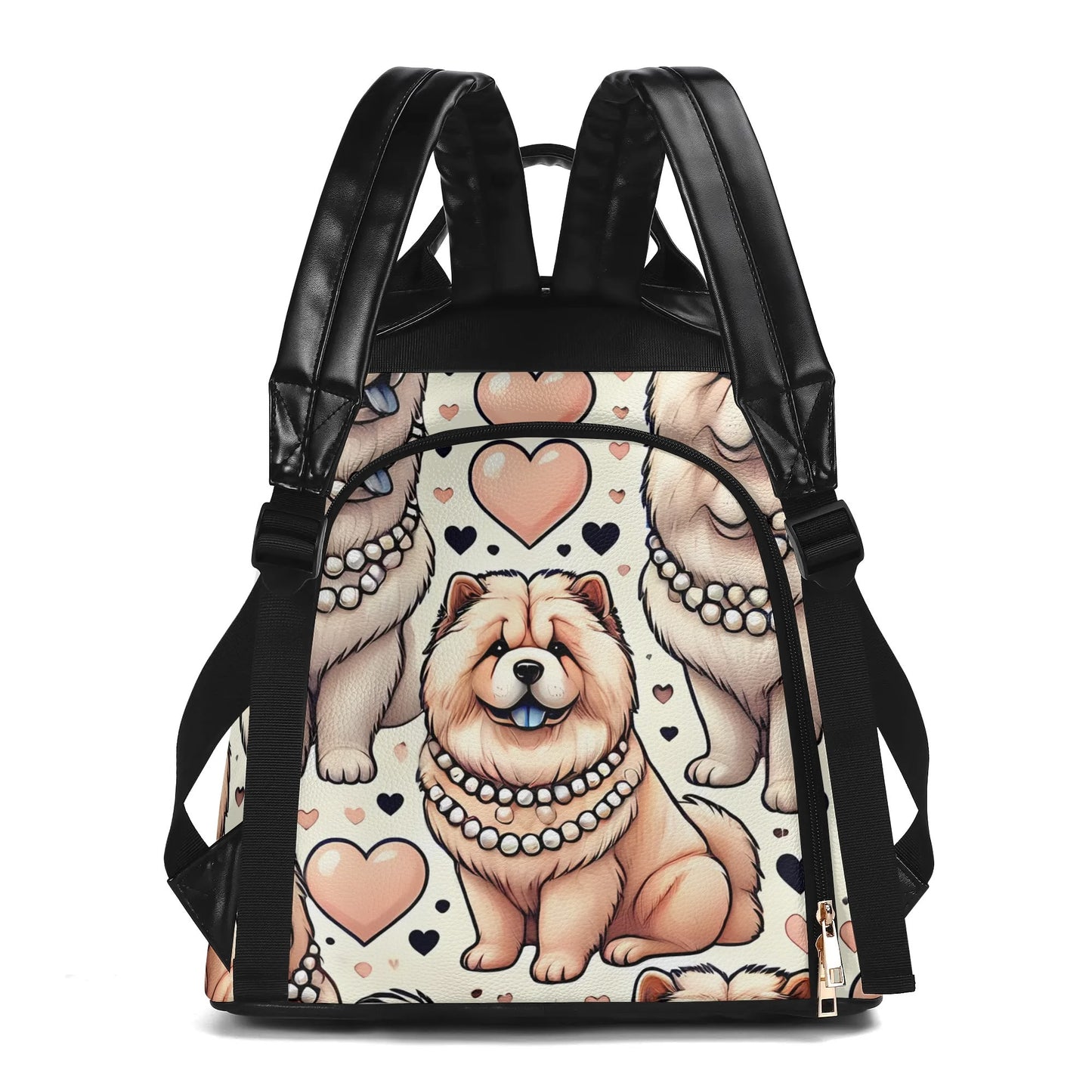 Chow Chow  Travel PU Daypack Anti-theft Backpack