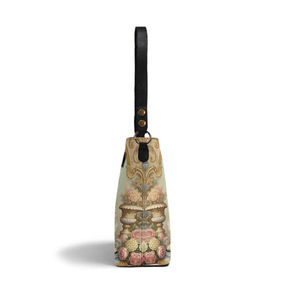 Pug Victorian Womens PU Bucket Bag Shoulder Bag