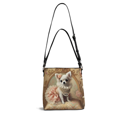 Chihuahua Victorian Womens PU Bucket Bag Shoulder Bag