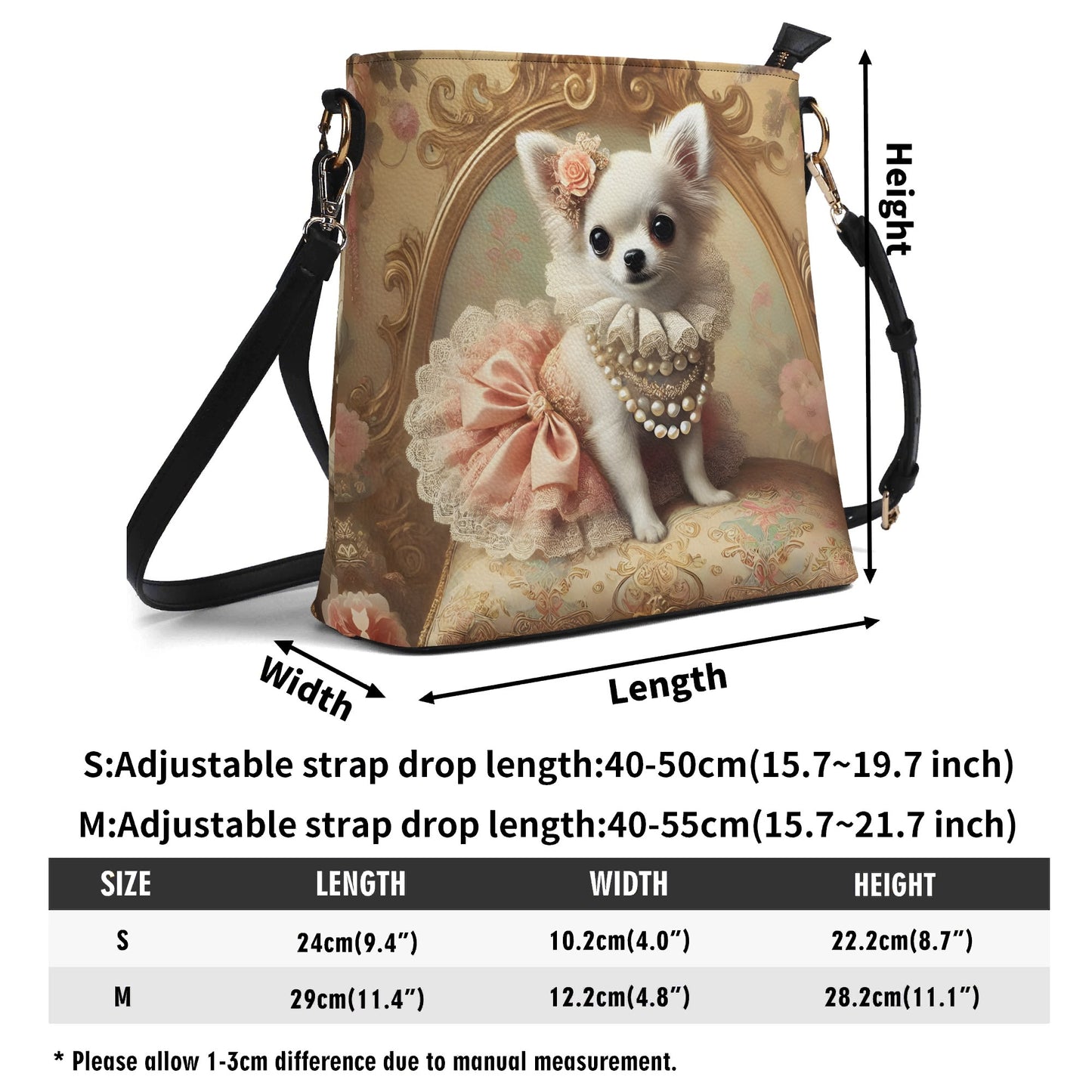 Chihuahua Victorian Womens PU Bucket Bag Shoulder Bag