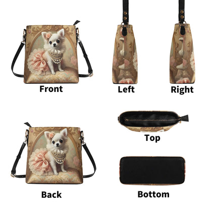 Chihuahua Victorian Womens PU Bucket Bag Shoulder Bag