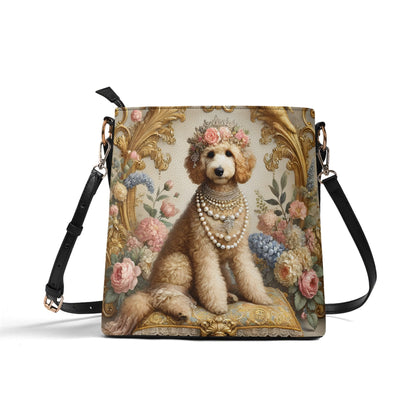 Golden doodle Victorian Womens PU Bucket Bag Shoulder Bag