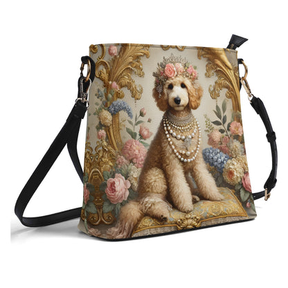 Golden doodle Victorian Womens PU Bucket Bag Shoulder Bag