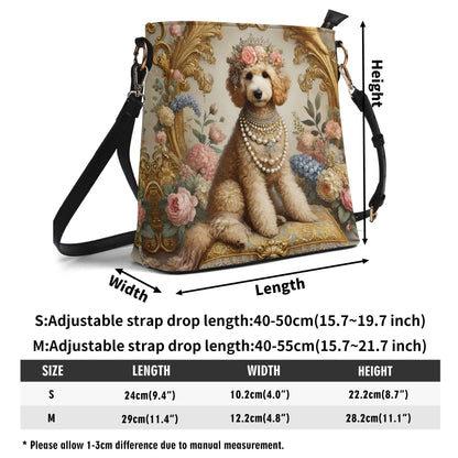 Golden doodle Victorian Womens PU Bucket Bag Shoulder Bag