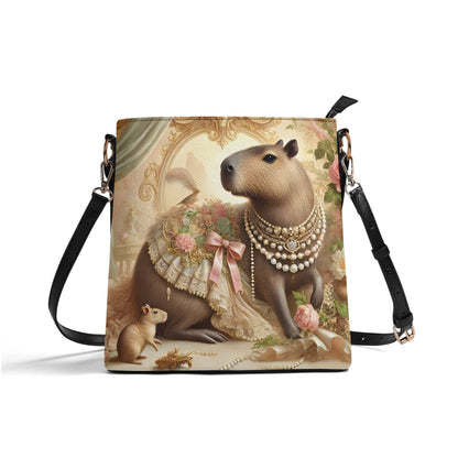 Capybara Victorian Womens PU Bucket Bag Shoulder Bag