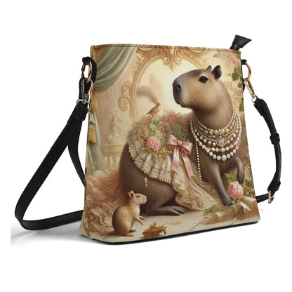 Capybara Victorian Womens PU Bucket Bag Shoulder Bag
