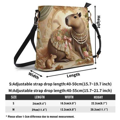 Capybara Victorian Womens PU Bucket Bag Shoulder Bag